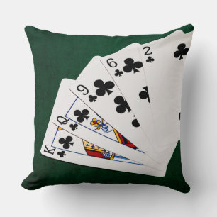 Poker Händer - Flush - Klubbarna Kostym Kudde