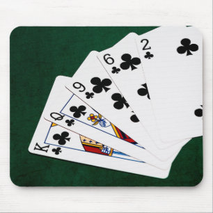 Poker Händer - Flush - Klubbarna Kostym Musmatta