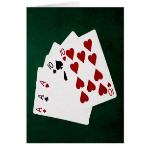 Poker Händer - Fullt House Ace och Ten Hälsningskort