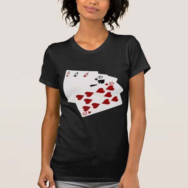 Poker Händer - Fullt House - Ace och Ten T-shirt (Framsida)