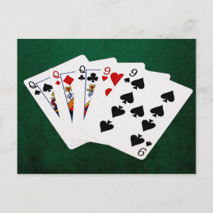 Poker Händer - Fullt House - Queen and Nine Vykort
