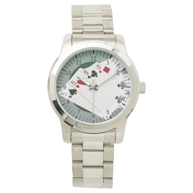 Poker Händer - fyra av ett slag - Fives och åtta Armbandsur (Framsida)