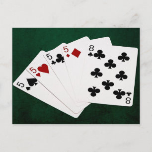 Poker Händer - fyra av ett slag - Fives och åtta Vykort
