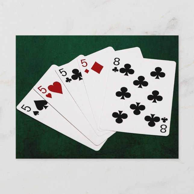 Poker Händer - fyra av ett slag - Fives och åtta Vykort (Framsida)