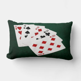 Poker Händer - fyra av ett slag - nio och åtta Lumbarkudde