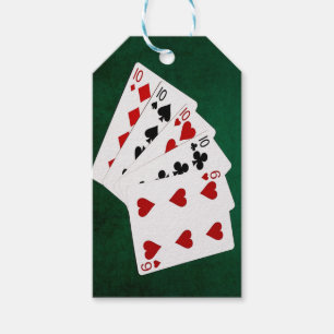 Poker Händer - fyra av ett slag - Tens och sex Presentetikett