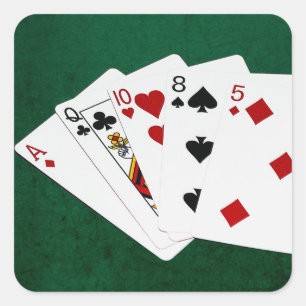 Poker Händer - Högkort - Ace Fyrkantigt Klistermärke