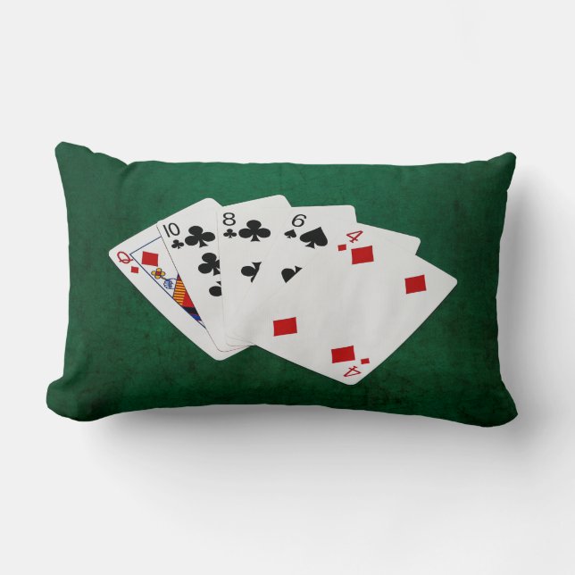 Poker Händer - Högkort - drottning Lumbarkudde (Framsida)