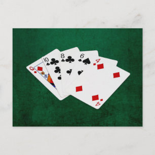 Poker Händer - Högkort - drottning Vykort