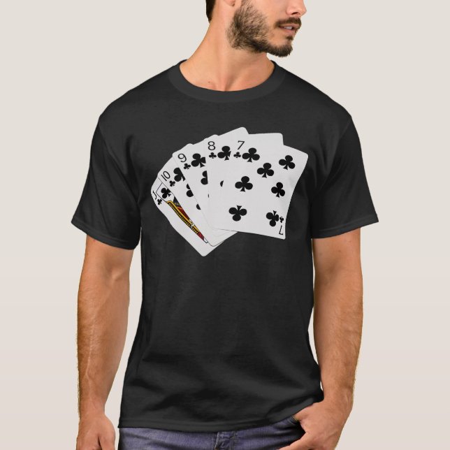 Poker Händer - Rak spolning - Klubbar Kostym Tee (Framsida)