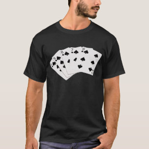 Poker Händer - Rak spolning - Spader Kostym Tee