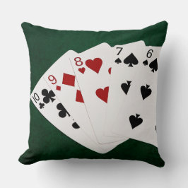 Poker Händer - Rak - tio till sex Kudde