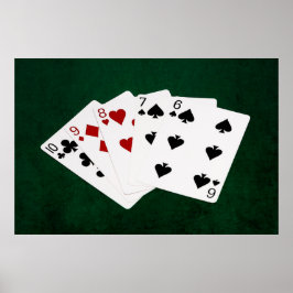 Poker Händer - Rak - tio till sex Poster