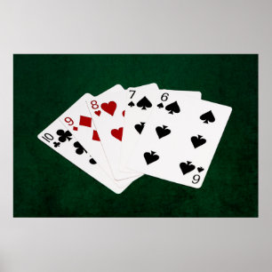 Poker Händer - Rak - tio till sex Poster