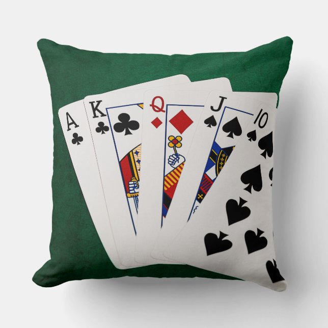 Poker Händer - Rakt - Ace to Ten Kudde (Framsida)