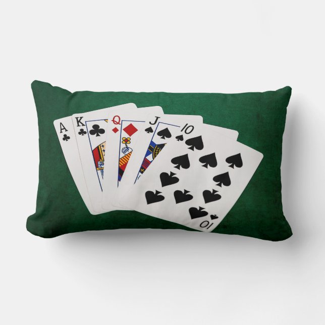 Poker Händer - Rakt - Ace to Ten Lumbarkudde (Framsida)