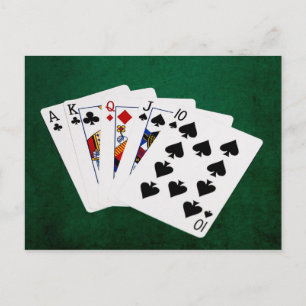 Poker Händer - Rakt - Ace to Ten Vykort