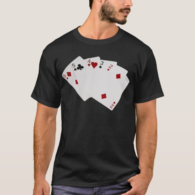 Poker Händer - Rakt - sex till två T-shirt (Framsida)