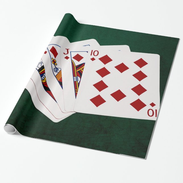 Poker Händer - Royal -  - Diamanter Kostym Presentpapper (Utrullad)