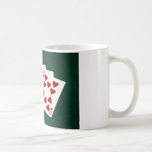 Poker Händer - Royal Flush - Hearts Kostym Kaffemugg