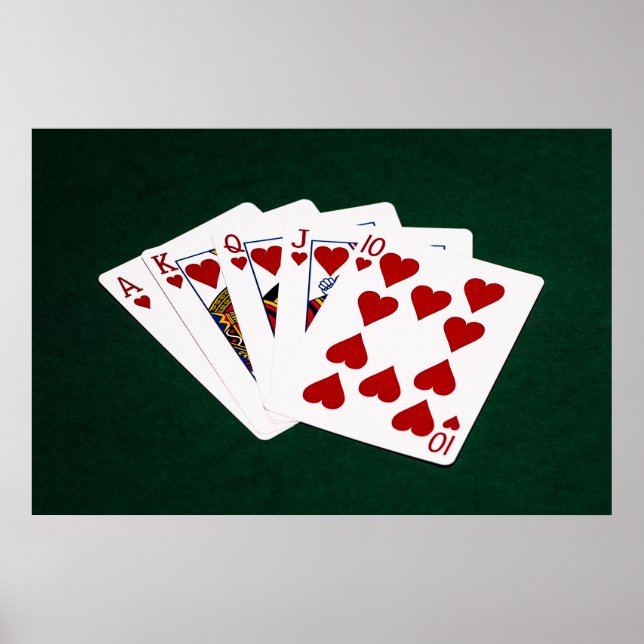 Poker Händer - Royal Flush - Hearts Kostym Poster (Framsidan)