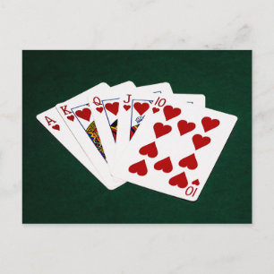 Poker Händer - Royal Flush - Hearts Kostym Vykort