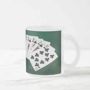 Poker Händer - Royal Flush - Klubb Kostym Frostad Glasmugg