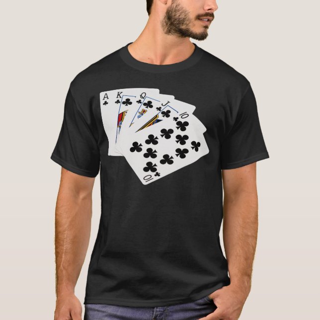 Poker Händer - Royal Flush - Klubb Kostym T Shirt (Framsida)