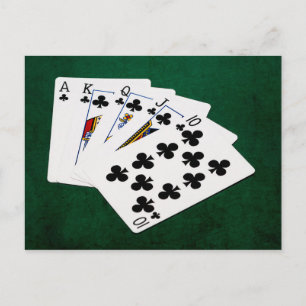 Poker Händer - Royal Flush - Klubb Kostym Vykort