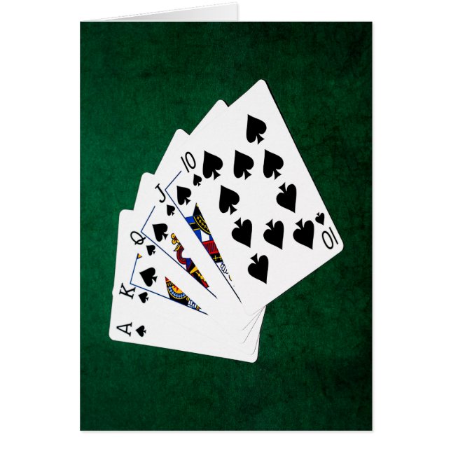 Poker Händer - Royal Flush - Spades Kostym Hälsningskort (Framsidan)