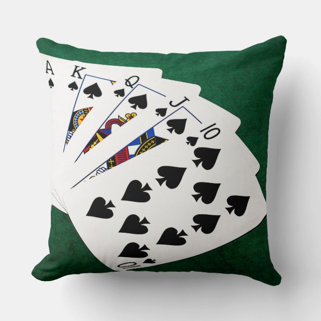 Poker Händer - Royal Flush - Spades Kostym Kudde (Framsida)