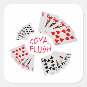 Poker Händer - Royal - tömning Fyrkantigt Klistermärke