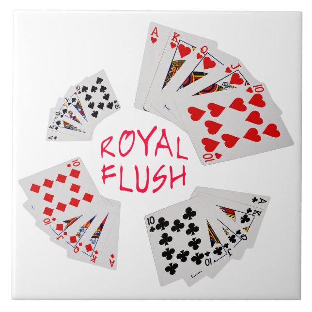 Poker Händer - Royal - tömning Kakelplatta (Framsidan)