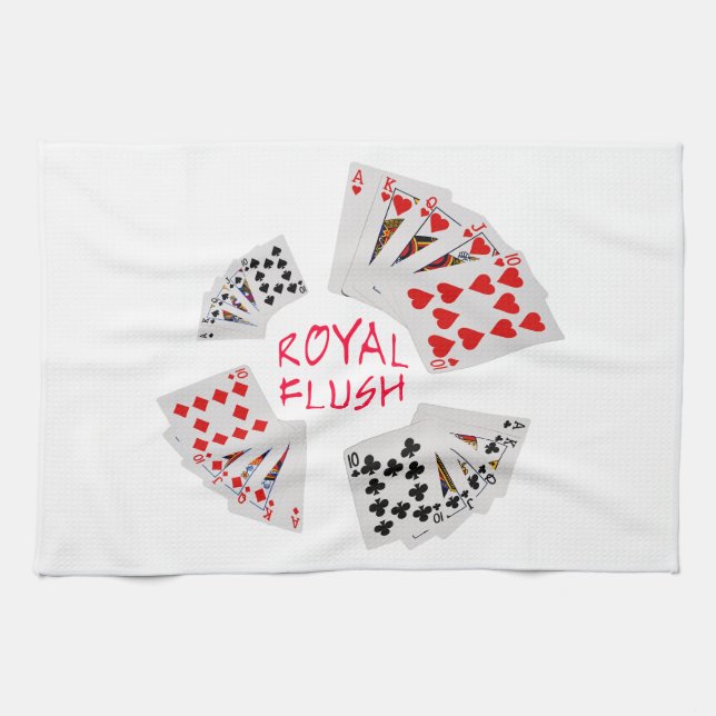 Poker Händer - Royal - tömning Kökshandduk (Horisontell)