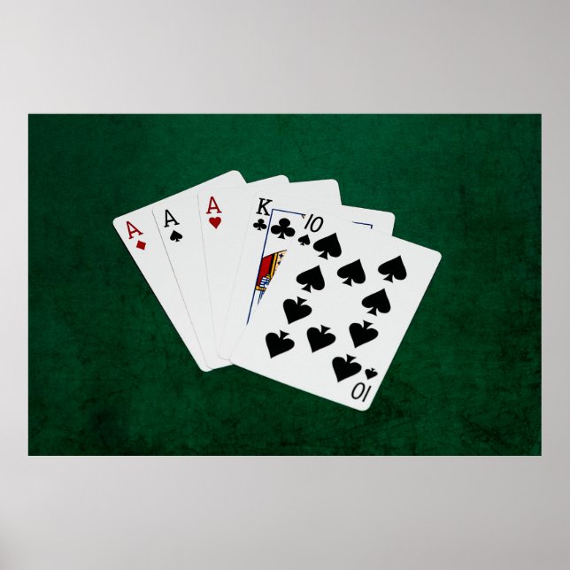 Poker Händer - tre av ett slag - Ace Poster (Framsidan)