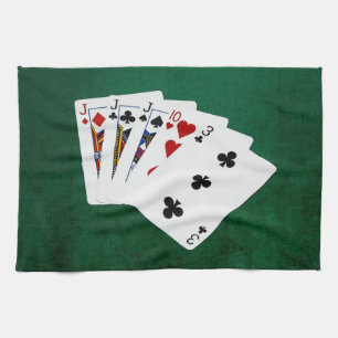 Poker Händer - tre av ett slag - Jack Kökshandduk