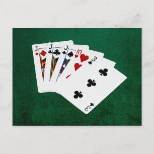 Poker Händer - tre av ett slag - Jack Vykort