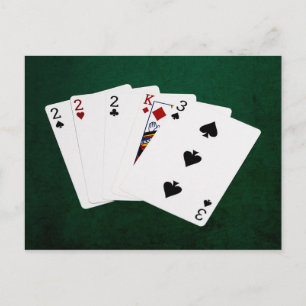 Poker Händer - tre av ett slag - två Vykort