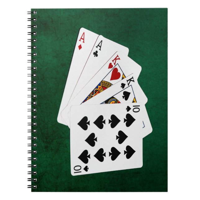 Poker Händer - två par - Ace, Kung Anteckningsbok (Framsidan)