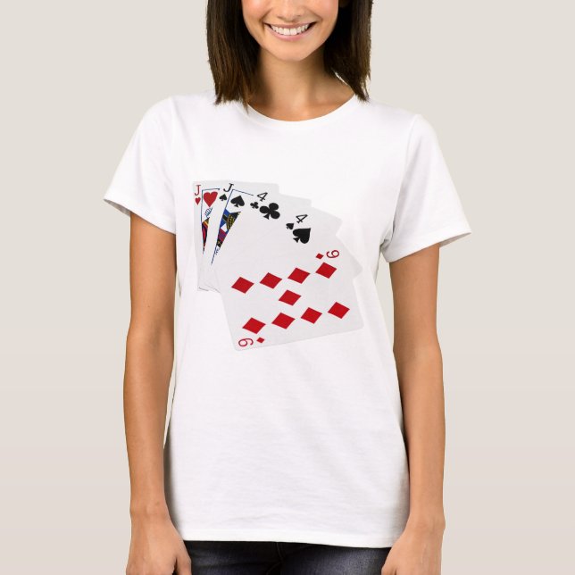 Poker Händer - två par - Jack, fyra Tee Shirt (Framsida)