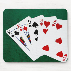Poker Händer - två par - Kung, nio Musmatta