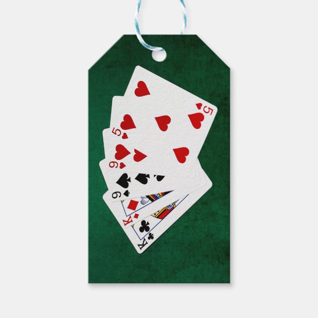 Poker Händer - två par - Kung, nio Presentetikett (Framsidan)