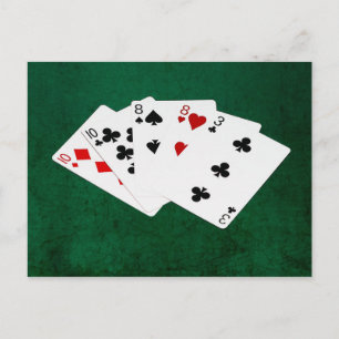 Poker Händer - två par - tio, åtta Vykort