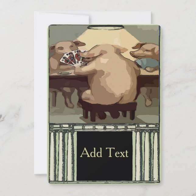 Poker Hogs Card Party Inbjudningar (Framsida)