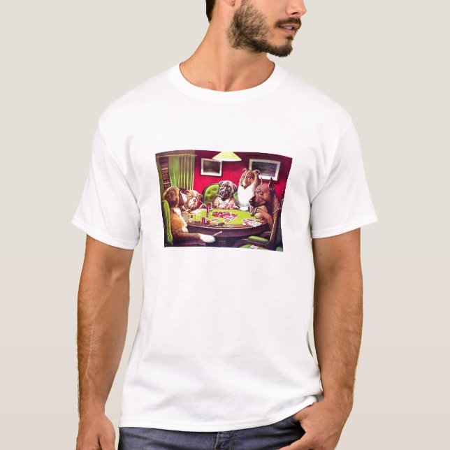 POKER HUNDAR by C.M. Coolidge - Customized T-shirt (Framsida)