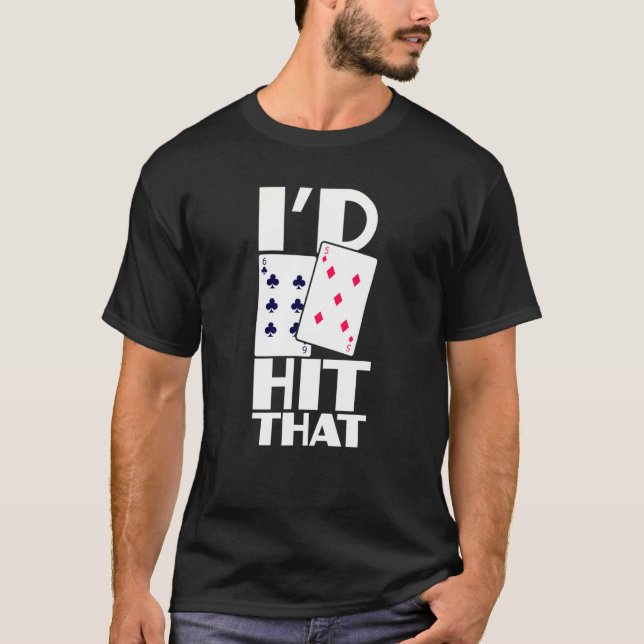 Poker-ID Slått för spel Texas-spel med e-kort T Shirt (Framsida)