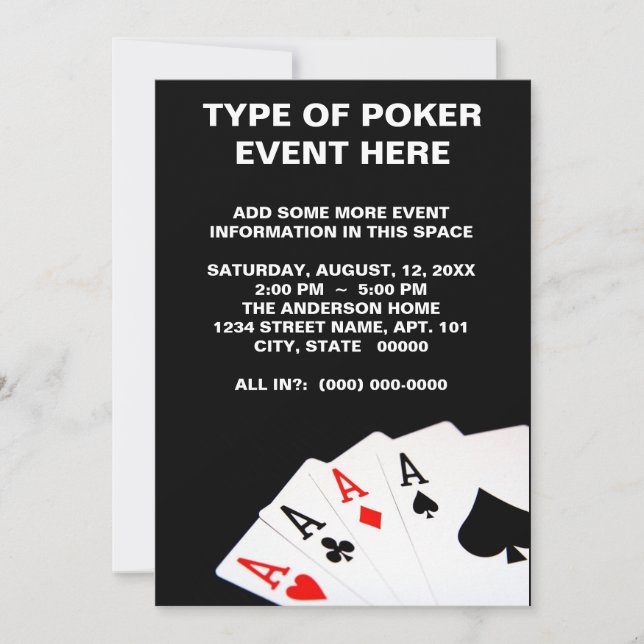Poker-inbjudningar Inbjudningar (Framsida)