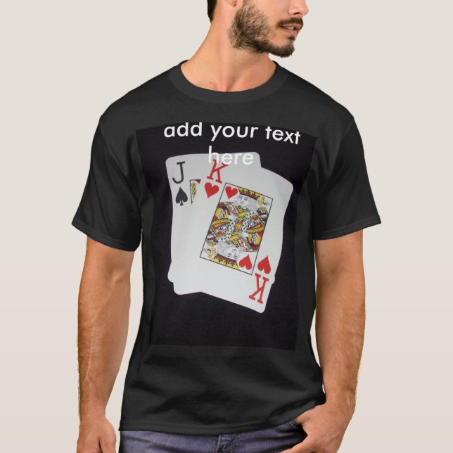 Poker Jack- och Kung-kort. T Shirt (Framsida)