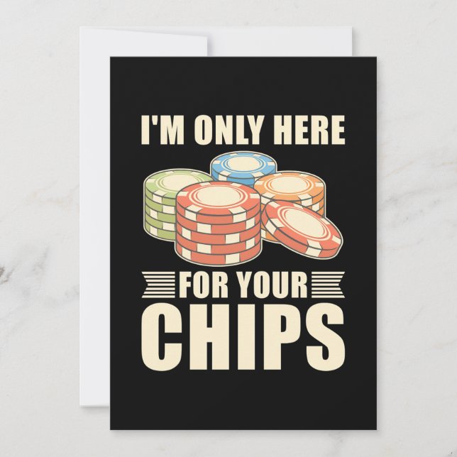 Poker Jag Är Bara Här För Dina Marker Inbjudningar (Framsida)