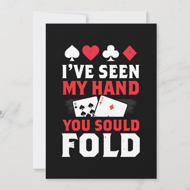 Poker Jag Har Sett Min Hand Du Ska Vika Inbjudningar (Framsida)